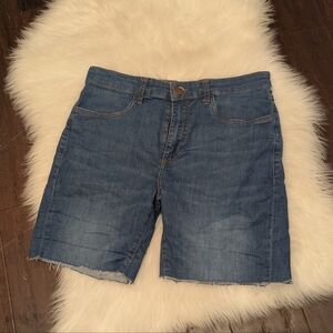 Ripton & Co Huckberry Cut Off Biker Jorts Women's Walden 32 Blue Wash